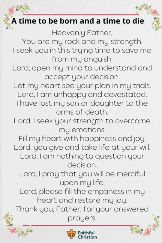 Comforting Prayer for the loss of a child (with Bible verses)