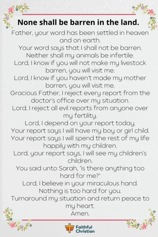 Fertility Prayer for a Baby (boy or girl) and to get Pregnant