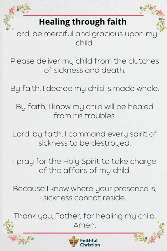 healing prayer for a sick child