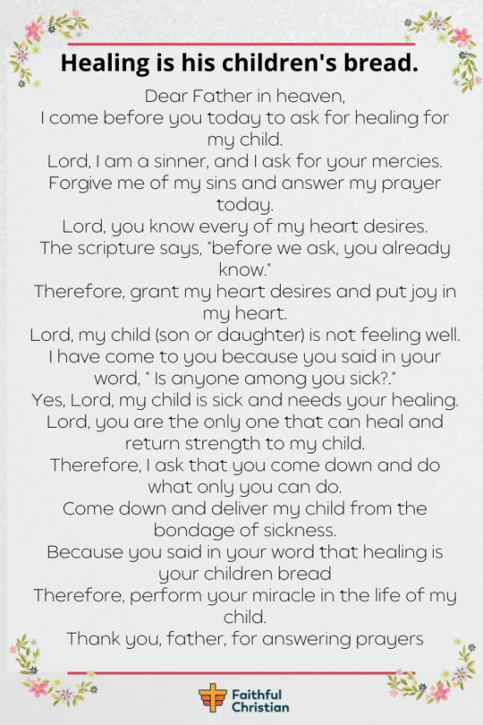 Powerful Healing Prayer for sick Child (with Bible Verses) 