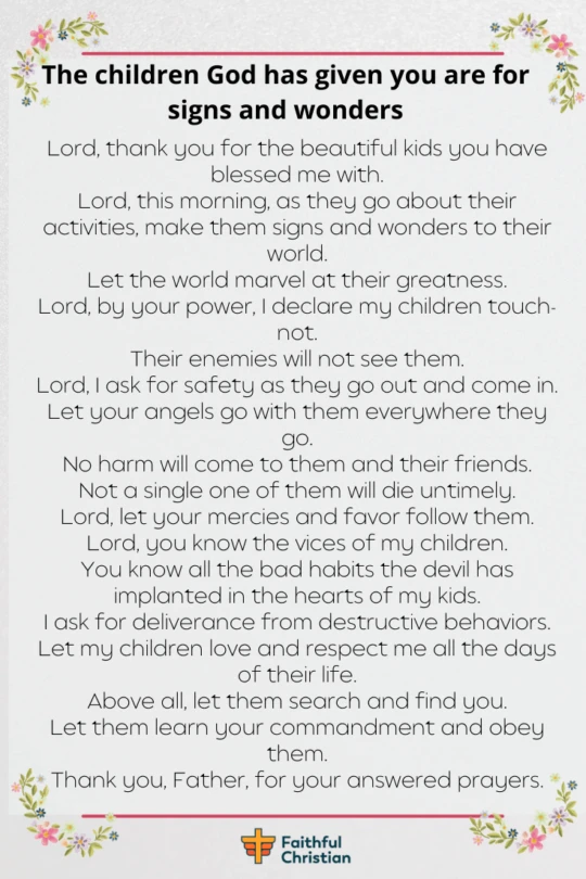 Powerful Morning prayer for your children