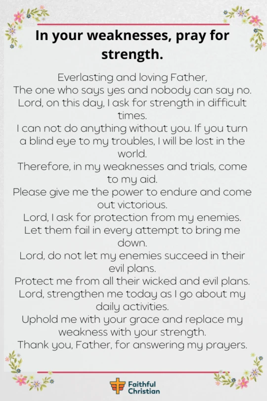 Powerful Prayer of the day for strength (With Bible verses)