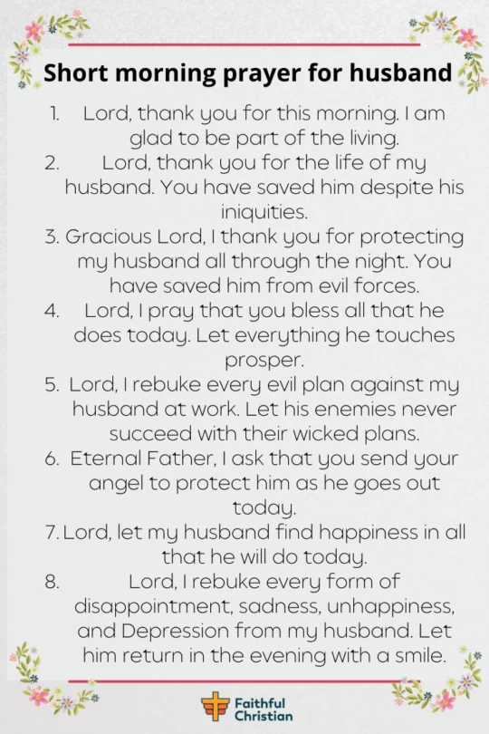 Good Morning Prayer for My husband (with Bible Verses)