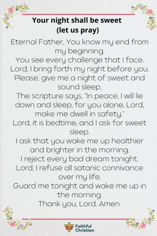Goodnight prayers Bedtime Prayers With Bible Verses 