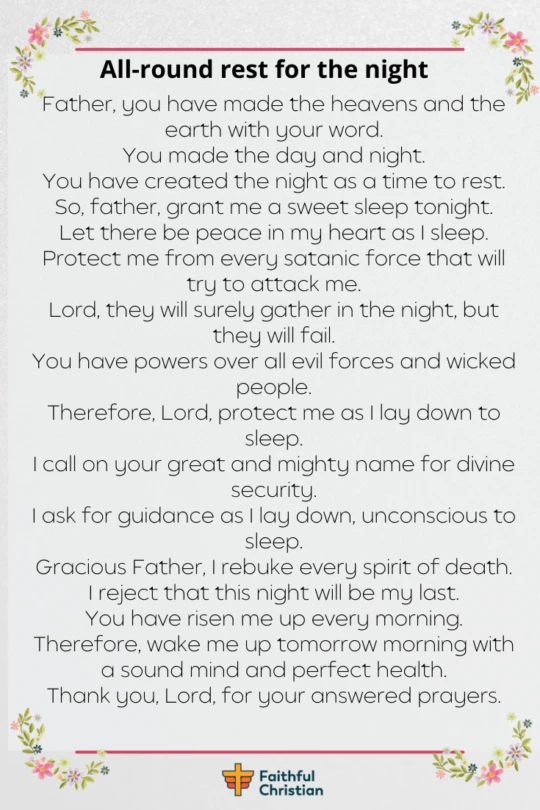 Goodnight prayers Bedtime Prayers With Bible Verses 