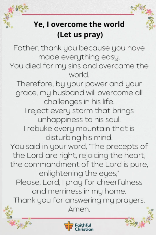 Powerful Prayer for Encouragement for Husband