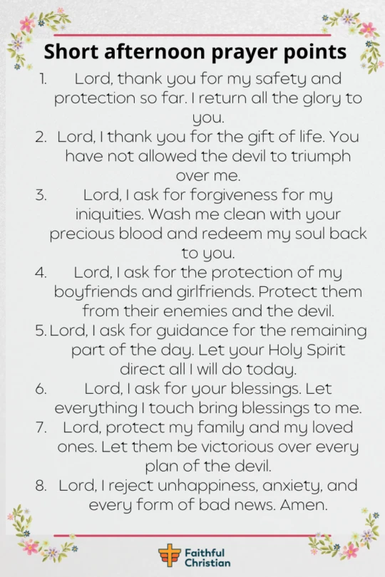 Powerful Short Afternoon Prayers with Bible verses