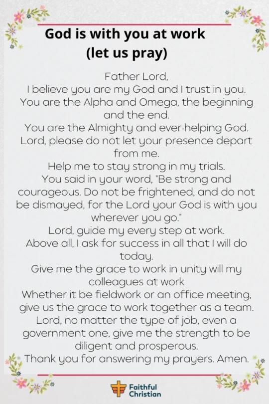 Prayer for Encouragement at work (Problems and Protection)