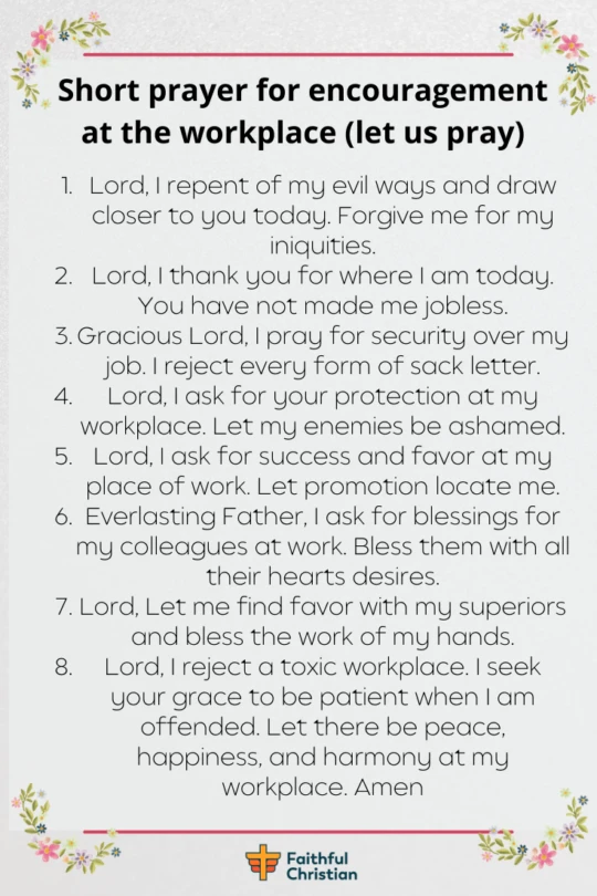 Prayer for Encouragement at work (Problems and Protection)