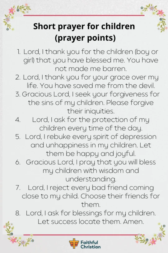 Prayer for Encouragement for Children (Sons and daughters)