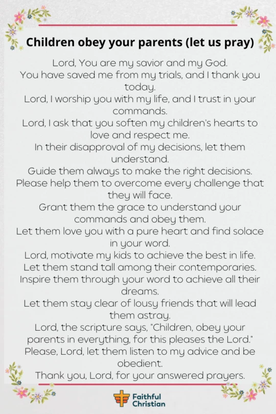 Prayer for Encouragement for Children (Sons and daughters)