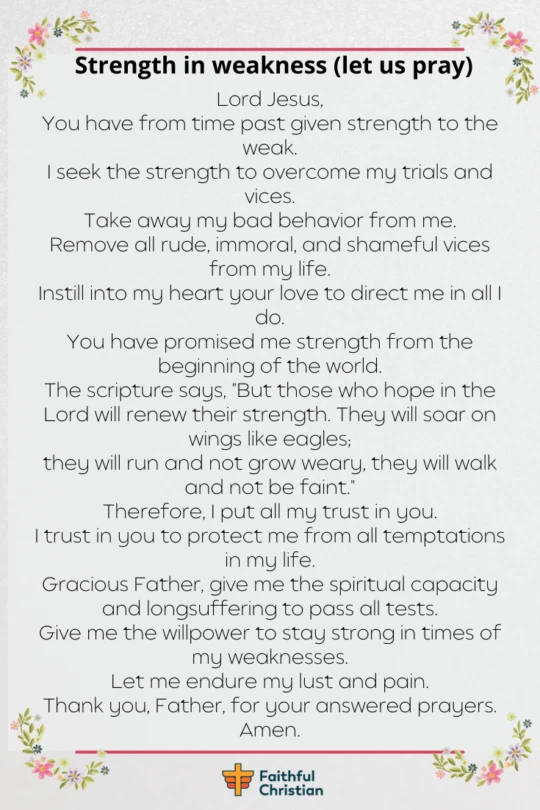 Prayer for Overcoming Temptations, Trials and Vices