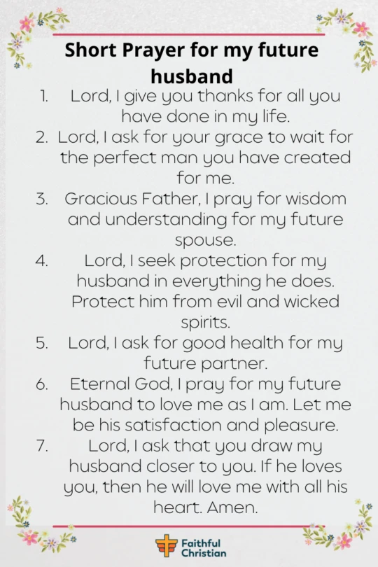 7 Prayers for my future husband & To get married