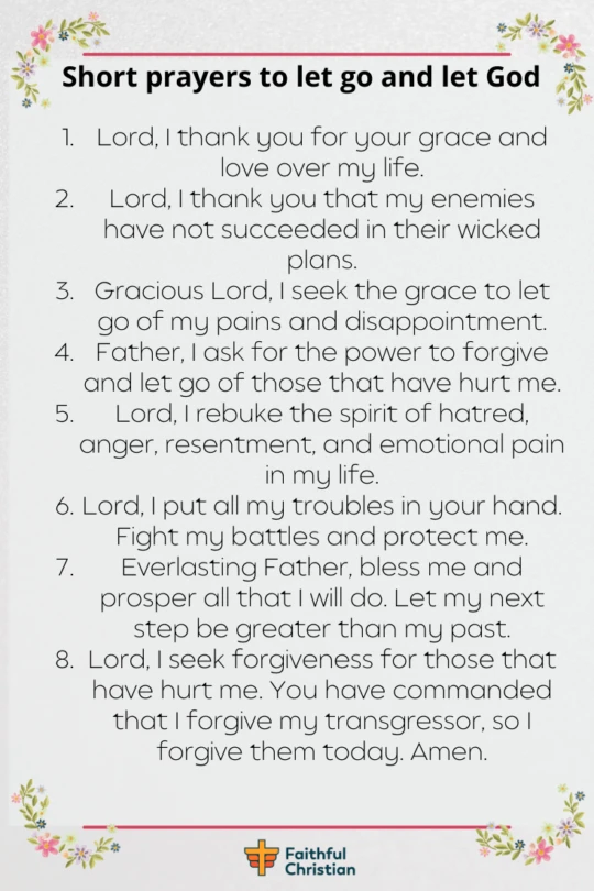 Prayer to let go and let God: (move on from the past)