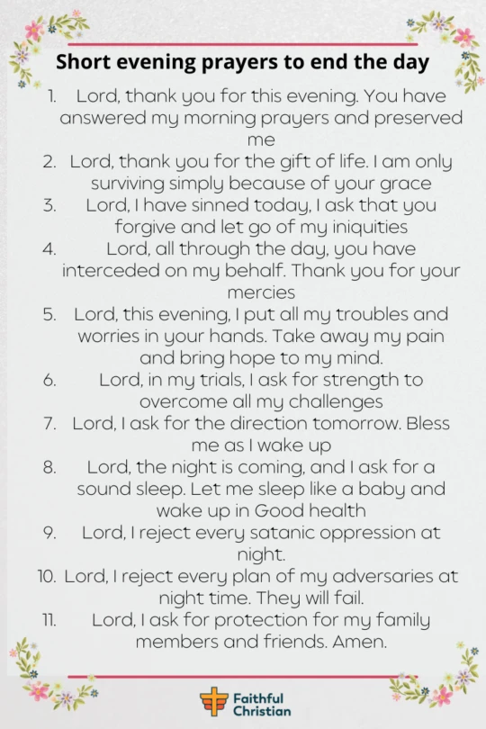 Short And Powerful Evening Prayers With Bible Verses