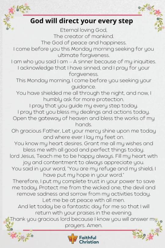 Monday morning prayers For the week (with Bible verses)