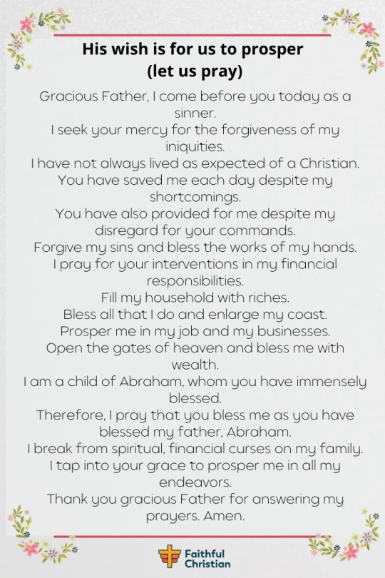 Powerful Prayer For Prosperity and Wealth