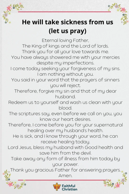 Powerful Prayer for my Husband's Health and Sickness