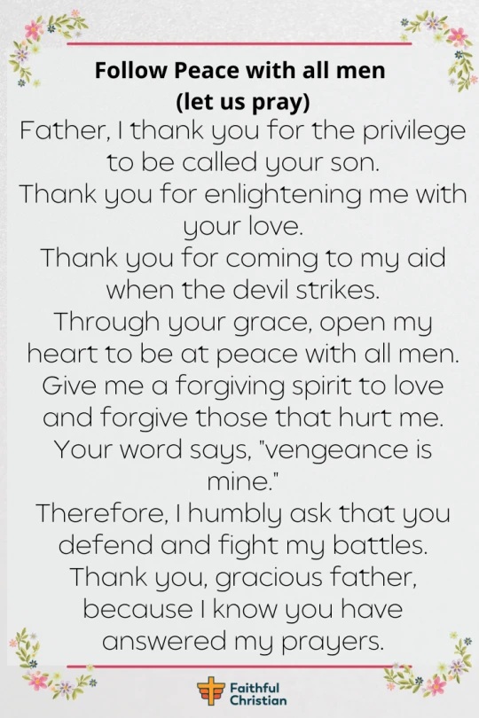 Powerful prayer for peace of mind