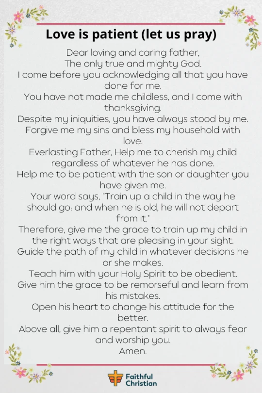 Prayer for Patience with Child Behavior(with bible verses) 