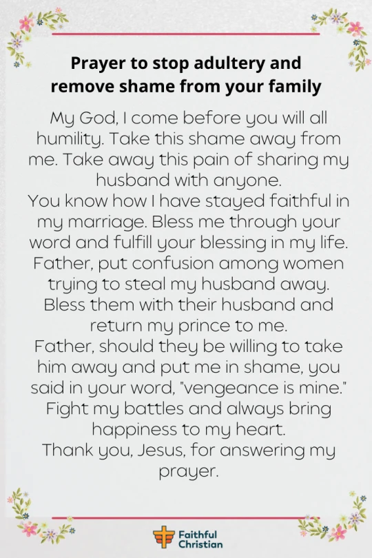 Prayer for an Unfaithful & Cheating Husband (4 Bible verses) 