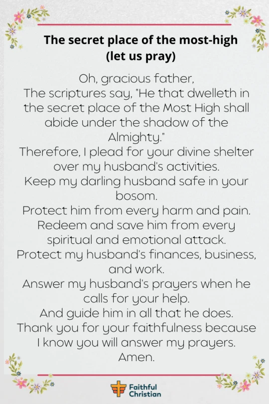 Prayer for my Husband's Protection from temptations