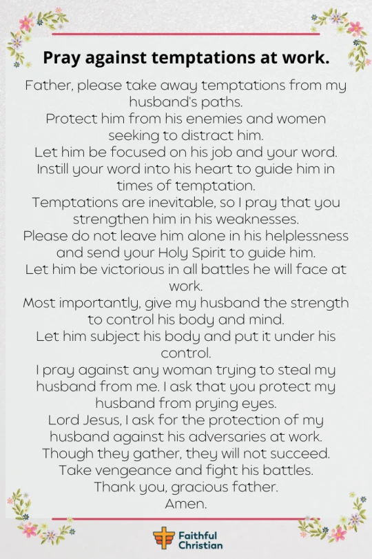 Prayer for my husband at Work, Job and Workplace 