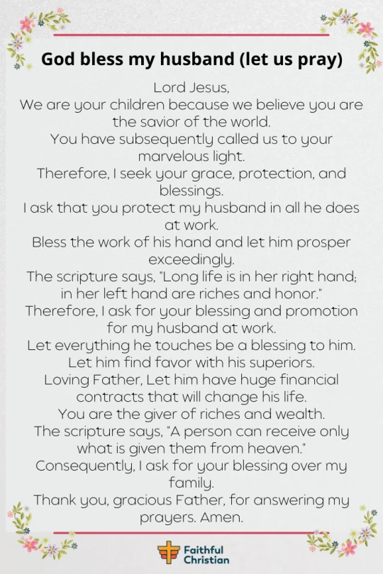 Prayer for my husband at Work, Job and Workplace 