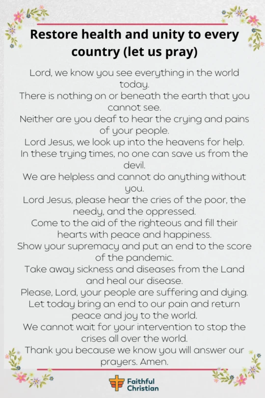 Prayer for peace in the troubled world (Unity & freedom)