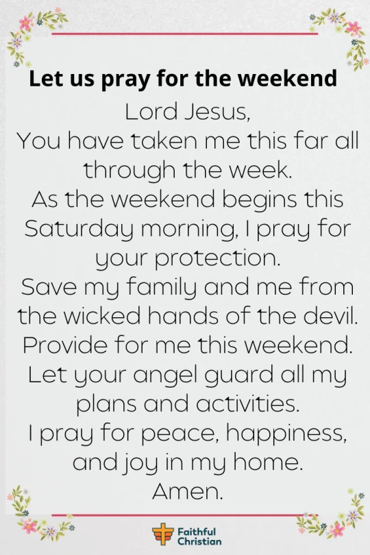 Saturday Morning Prayer for the weekend (with Bible Verses)