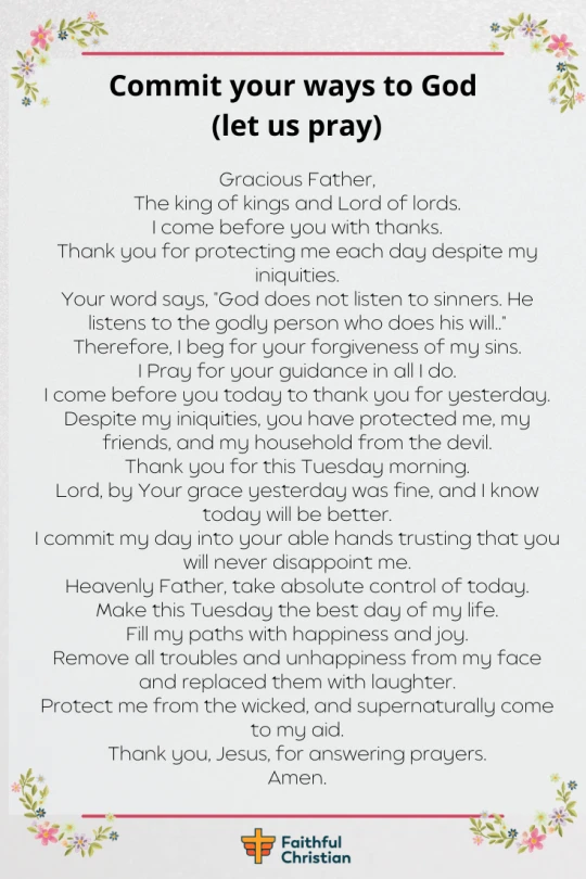 Tuesday Morning Prayer For the Day (With Bible verses)