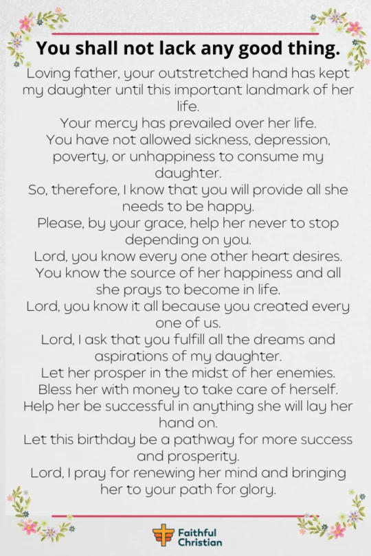 Powerful Prayer for Daughter's Birthday 