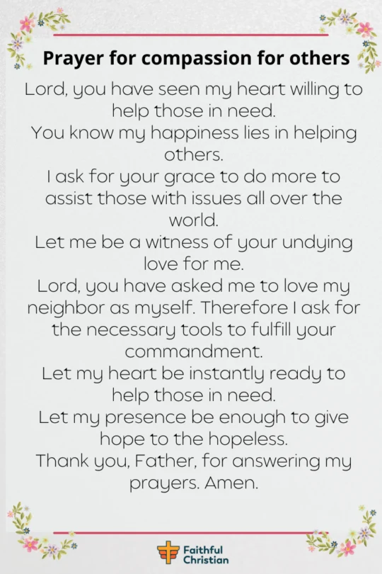 Prayer for compassion for others