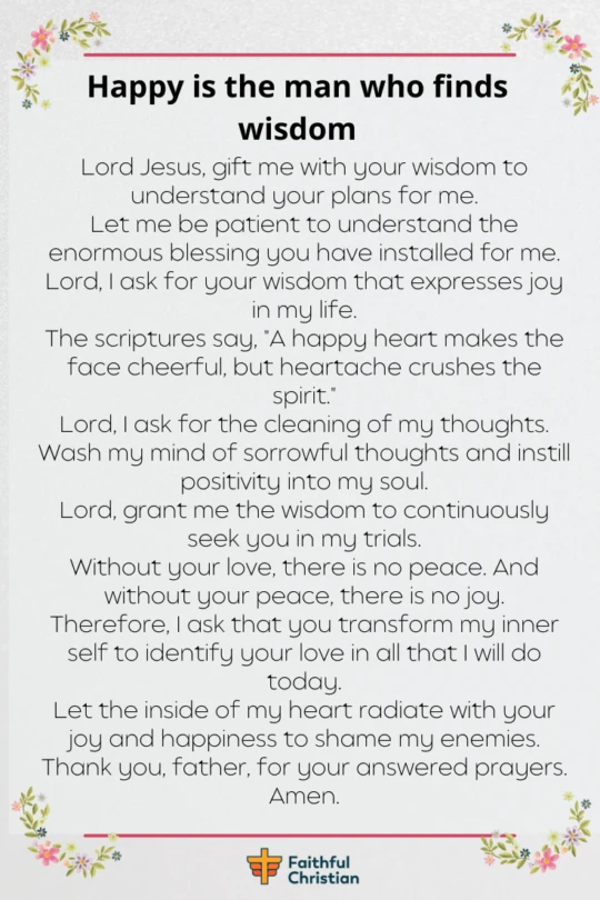 Prayer for Joy, strength and peace in the Lord