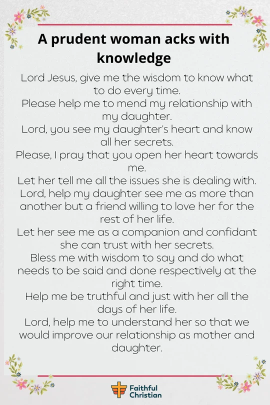 Prayer for mother and Daughters relationship 