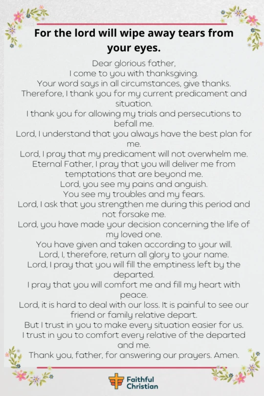 Comforting prayer for the loss of a loved one [grieving prayer]