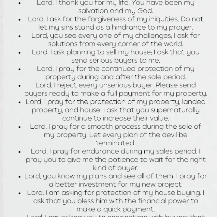 Powerful Prayer to Sell a House (your Home) with Bible verses