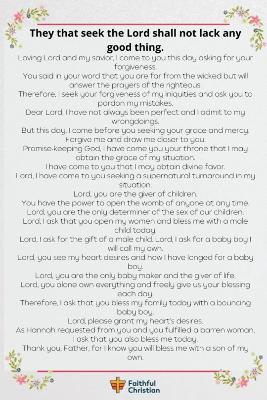 Prayer for a baby Boy [Open womb prayer]
