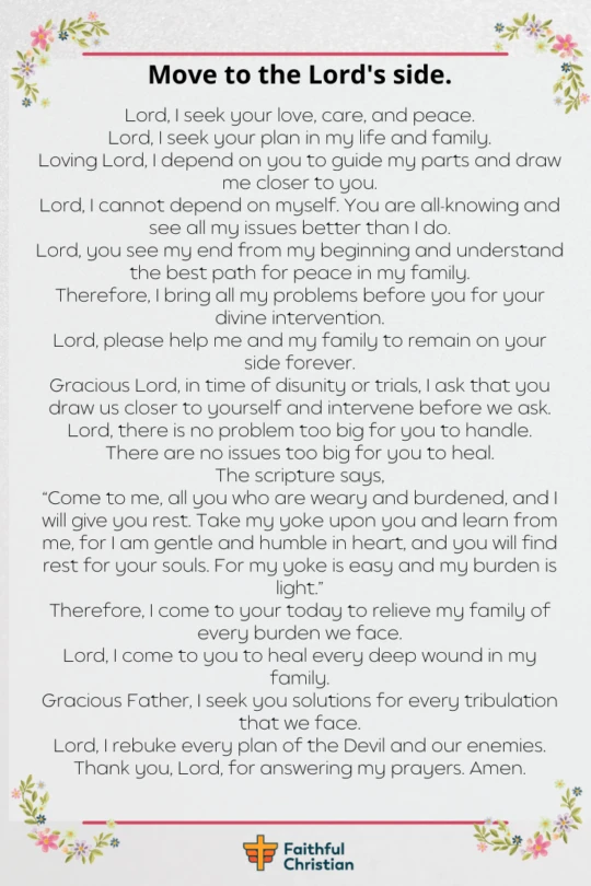 Prayer for peace in the family [with scriptures] 