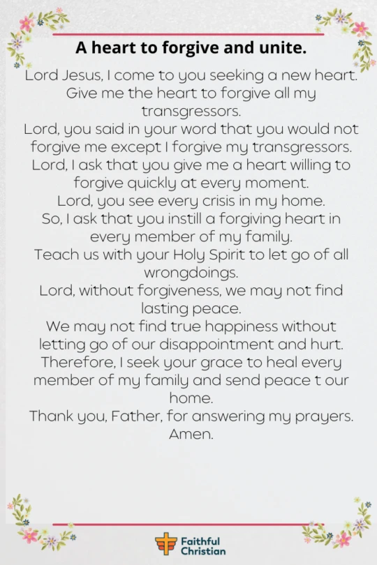 Prayer for peace in the family [with scriptures] 