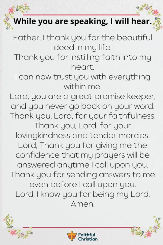 7 Prayers for thanking God for answered prayers