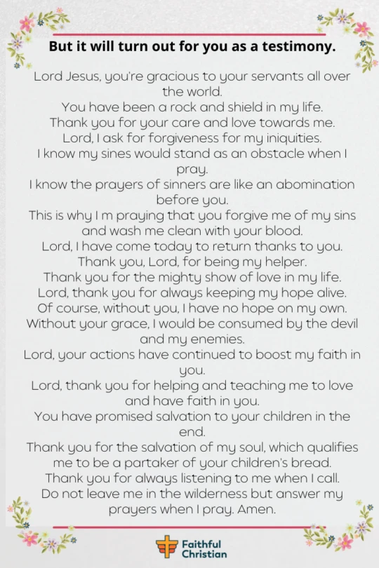 Prayer for thanking God for answered prayers